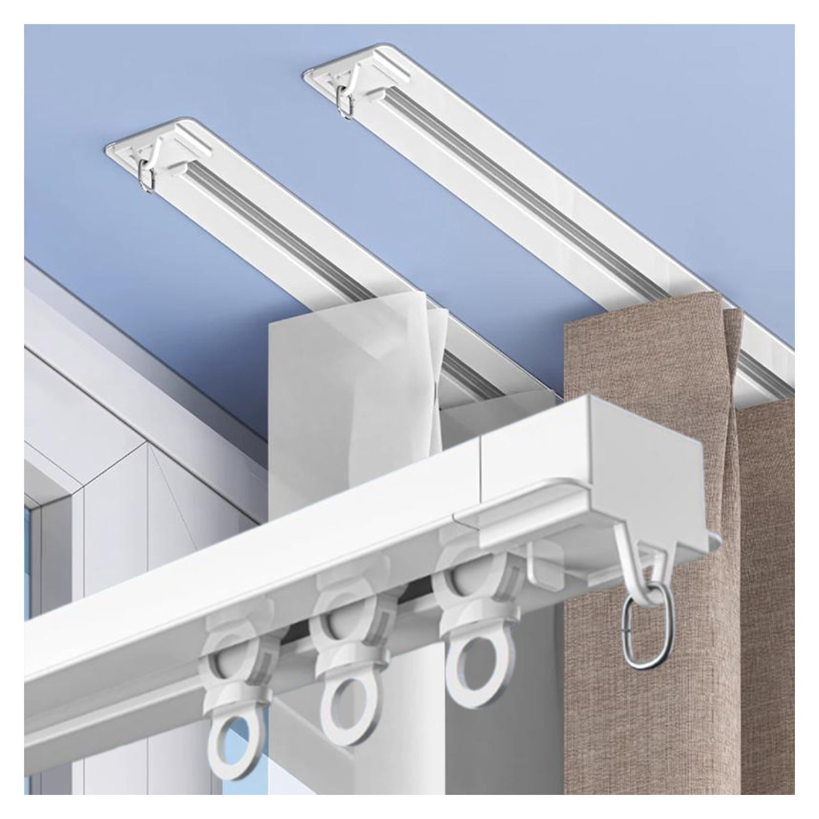 Recessed curtain rail, ceiling curtain rail, built-in room divider ...