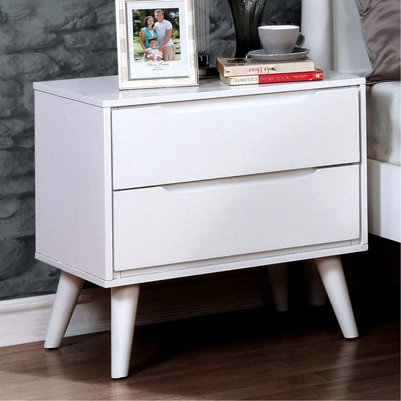 Recessed handles function/For bedroom convenience/Modern white bedside table