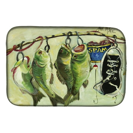 Recession Food Fish caught with Spam Dish Drying Mat