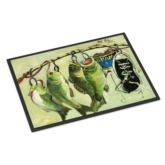 Recession Food Fish caught with Spam Door Mat