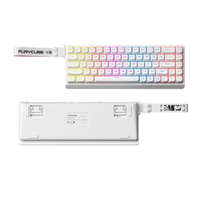 Rechale 60% Layout 68-Key Wired RGB Mechanical Feel Keyboard, PBT Keycaps, Removable Ribbon, Silent Gasket Structure, 8000Hz Polling Rate, Anti-Ghosting, RGB Backlit, for PC Gamers Office Windows Mac
