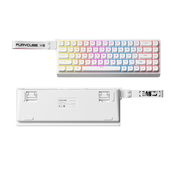 Rechale 60% Layout 68-Key Wired RGB Mechanical Feel Keyboard, PBT Keycaps, Removable Ribbon, Silent Gasket Structure, 8000Hz Polling Rate, Anti-Ghosting, RGB Backlit, for PC Gamers Office Windows Mac