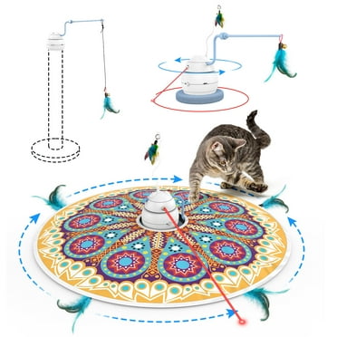 Rechale Cat Toys Chargeable, 4in1 Hide and Seek, Automatic Interactive Fun, Fluttering Butterfly, Moving Feather, Kitten Wand,  Infrared Tracking,Indoor Kitty Exercise for All Breeds