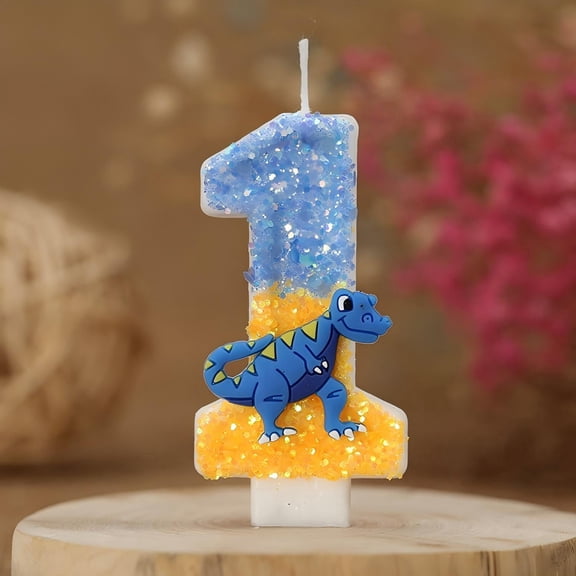 Rechale Creative Birthday Number Candles, Birthday Cake Candles, Birthday Party Wedding Anniversary Decoration, Cake Decoration (Anime Dinosaur, 1)