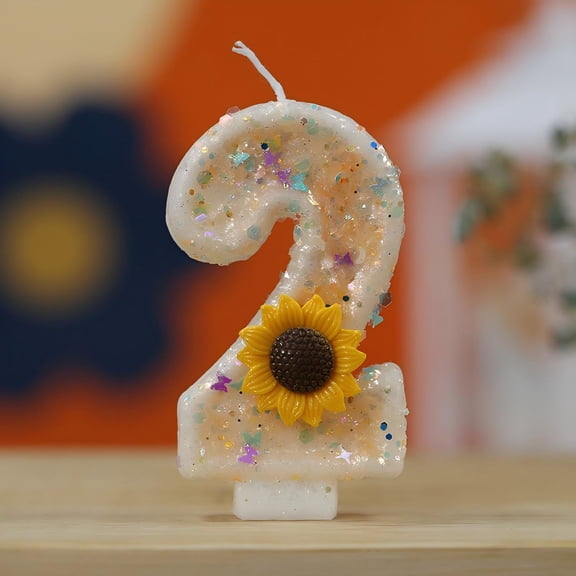 Rechale Creative Birthday Number Candles, Birthday Cake Candles, Birthday Party Wedding Anniversary Decoration, Cake Decoration (Sunflower, 2)