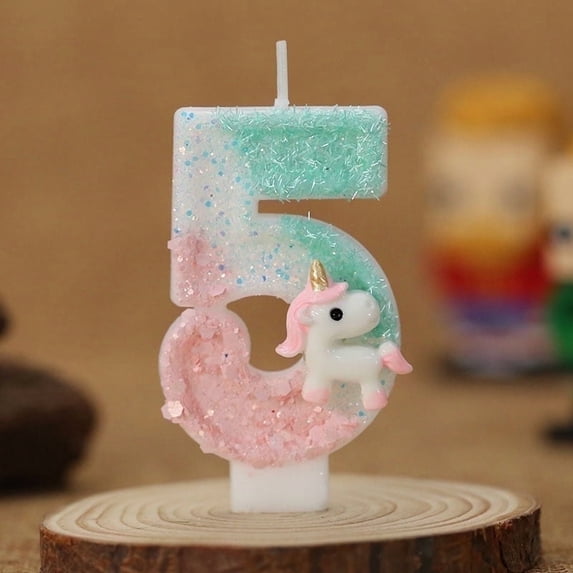 Rechale Creative Birthday Number Candles, Birthday Cake Candles, Birthday Party Wedding Anniversary Decoration, Cake Decoration (Unicorn, 5)