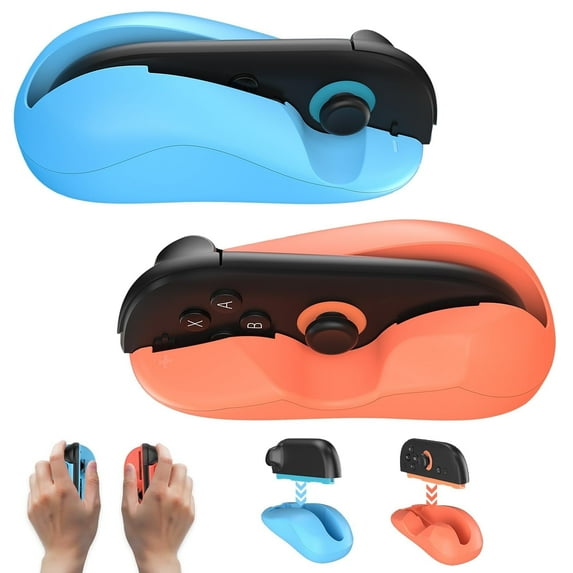 Rechale Gaming Mouse Stand Controller for Nintendo Switch 2, Better Enhance Control Portable Mice for Drive Shooter Game Accessories, 2 Packs Mouse Grip Adapter (Orange)