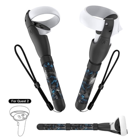 Rechale Handle Attachments for Meta Quest 2, Controller Accessories for Quest 2, VR Game Gorilla Tag Long Arms Sticks, Beat Saber Handle Extensions Grips for Meta Quest 2 (Blue Skull) price history and forecast - Rechale