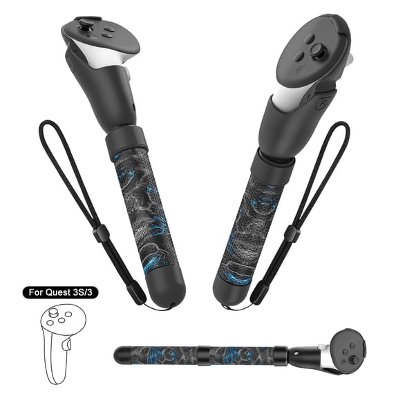 Rechale Handle Attachments for Meta Quest 3/3S, Controller Accessories for Quest 3/3S, VR Game Gorilla Tag Long Arms Sticks, Beat Saber Handle Extensions Grips for Meta Quest 3/3S