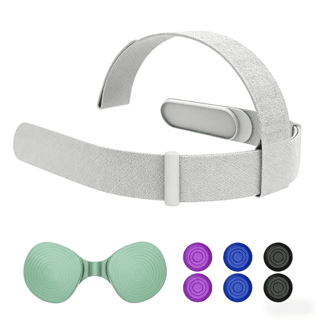 Rechale Head Strap for Oculus Quest 2 Headset, Original Replacement Head Strap Compatible with Meta Quest 2, VR Accessories with 3 Pair Thumb Grip Caps and Lens Cover for Oculus Quest 2