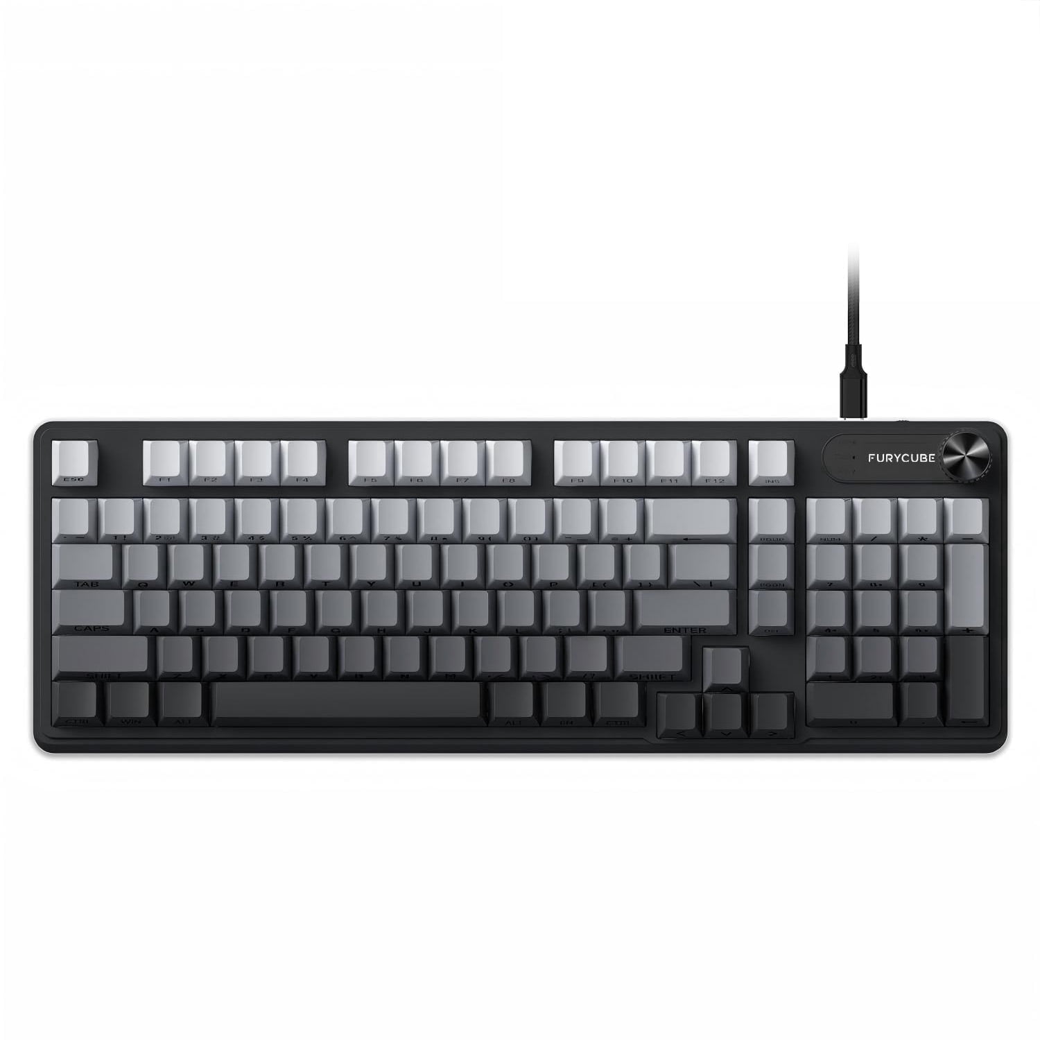 Rechale IP98 Mechanical Feel Keyboard, 98-Key Wired Gaming Keyboard, IPX8 Waterproof Side Printed PBT RGB Keycaps, 19-Key Anti-Ghosting (Black Gray)