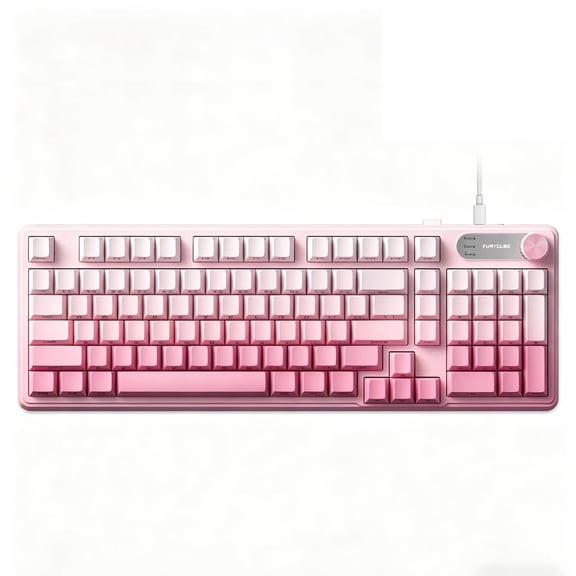 Rechale IP98 Mechanical Feel Keyboard, 98-Key Wired Gaming Keyboard, IPX8 Waterproof Side Printed PBT RGB Keycaps, 19-Key Anti-Ghosting (Pink)