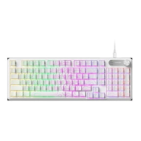 Rechale IP98 Mechanical Feel Keyboard, 98-Key Wired Gaming Keyboard, IPX8 Waterproof Side Printed PBT RGB Keycaps, 19-Key Anti-Ghosting (White)