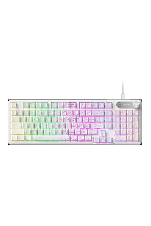 IP98 Mechanical Feel Keyboard, 98-Key Wired Gaming Keyboard, IPX8 Waterproof Side Printed PBT RGB Keycaps, 19-Key Anti-Ghosting (White)