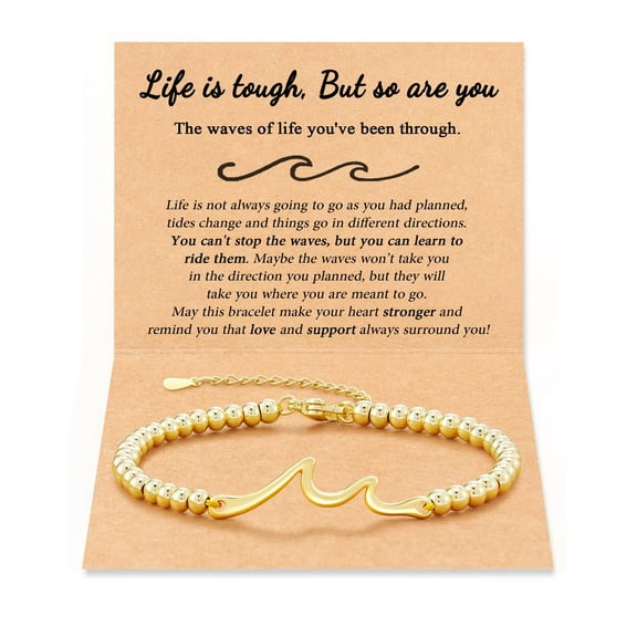 Rechale Inspirational Bracelet for Women, Get Well Gift Natural Stone Positive Bracelet with Encouragement Card Motivational Jewelry for Women Sister Friends Spiritual Gift