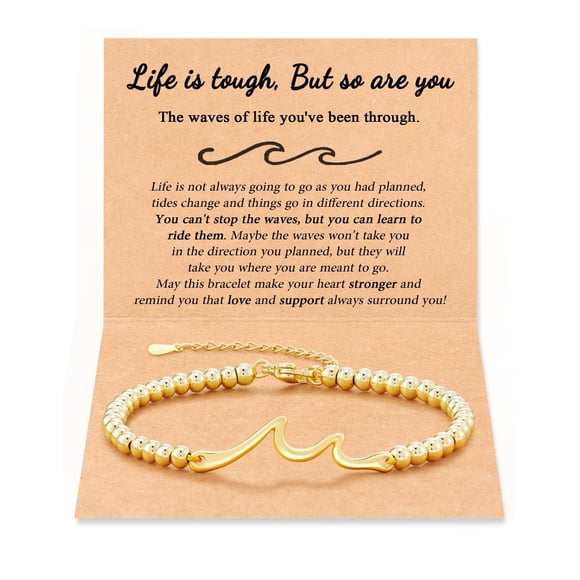Rechale Inspirational Bracelet for Women, Get Well Gift Natural Stone Positive Bracelet with Encouragement Card Motivational Jewelry for Women Sister Friends Spiritual Gift, Gift for Mother Day