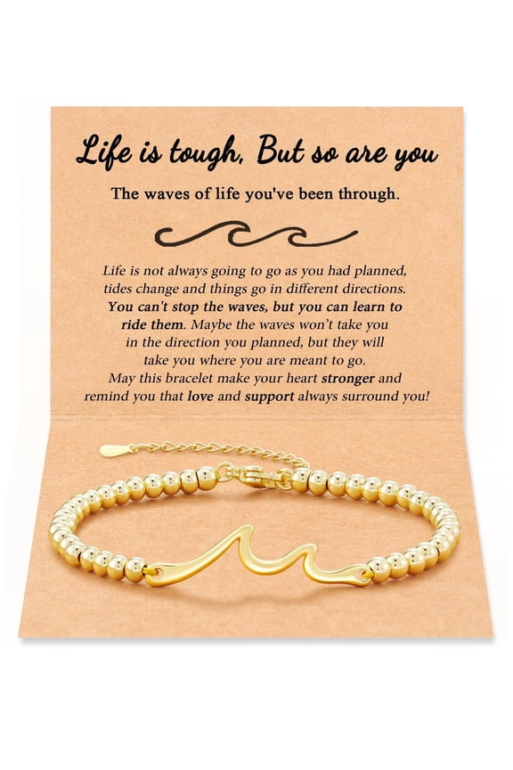 Inspirational Bracelet for Women, Get Well Gift Natural Stone Positive Bracelet with Encouragement Card Motivational Jewelry for Women Sister Friends Spiritual Gift, Gift for Mother Day