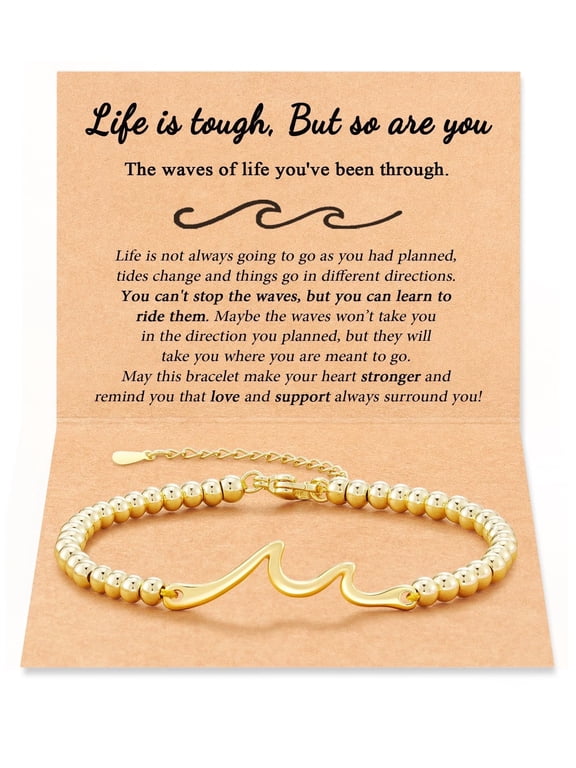 Inspirational Bracelet for Women, Get Well Gift Natural Stone Positive Bracelet with Encouragement Card Motivational Jewelry for Women Sister Friends Spiritual Gift, Gift for Mother Day