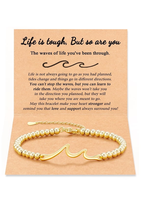 Inspirational Bracelet for Women, Get Well Gift Natural Stone Positive Bracelet with Encouragement Card Motivational Jewelry for Women Sister Friends Spiritual Gift, Gift for Mother Day