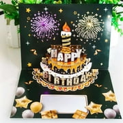 Rechale Musical Birthday Cards, 3D Pop Up Card with Music and Light, Birthday Cards with Interactive Blowable Candle, Gift for Her Him Mom Grandma Wife Husband