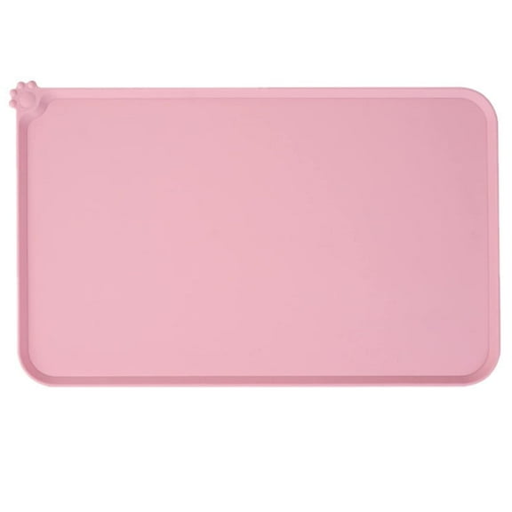 Rechale Silicone Pet Feeding Mat for Cats & Dogs with Leak-Proof Foldable Design, 21"x15", Pink