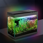 Rechale Smart Fish Tank, 2.4 gal UHD Clear Glass Aquarium with Smart Touch Control, 3-in-1 Silent Pump,7 Color Gradation RGB Lights, Multi-Layer Filtration System,Perfect for Home, Office, and Decor