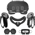 thumbnail image 1 of Rechale VR Silicone Case for Meta Quest 3, Design Upgraded Accessories for Oculus Quest 3, Face Cover, Controller Grips, Shell Cover, Lens Cover, Disposable Eye Cover(Black), 1 of 11