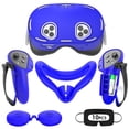 thumbnail image 1 of Rechale VR Silicone Case for Meta Quest 3S, Design Upgraded Accessories for Oculus Quest 3s, Face Cover, Controller Grips, Shell Cover, Lens Cover, Disposable Eye Cover(Blue), 1 of 6