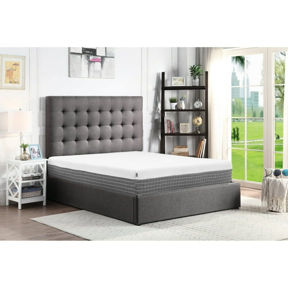 Recharge Mattress, Queen, 12 Inch. 5-layer Structure. Memory Foam And Coils. White Grey. Foam. High Support 8" Individually Wrapped Fire Retardant. Adjustable Base Compatible Queen Size, .