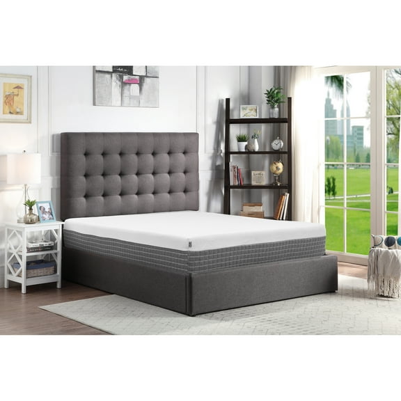 Recharge Mattress, Queen, 12 Inch. 5-layer Structure. Memory Foam And Coils. White Grey. Foam. High Support 8" Individually Wrapped Fire Retardant. Adjustable Base Compatible Queen Size, .