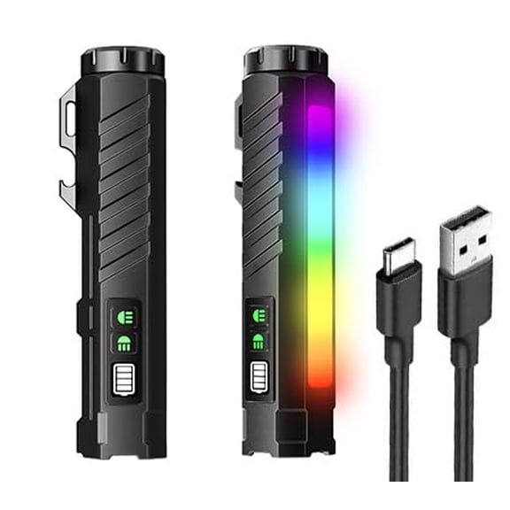 Rechargeable 10,000-Lumen Flashlight High-Lumen LED Tactical Flashlight Features 7 Modes and a Dual-Button Switch with Infrared Capability Ideal for Home Lighting and Camping scenarios