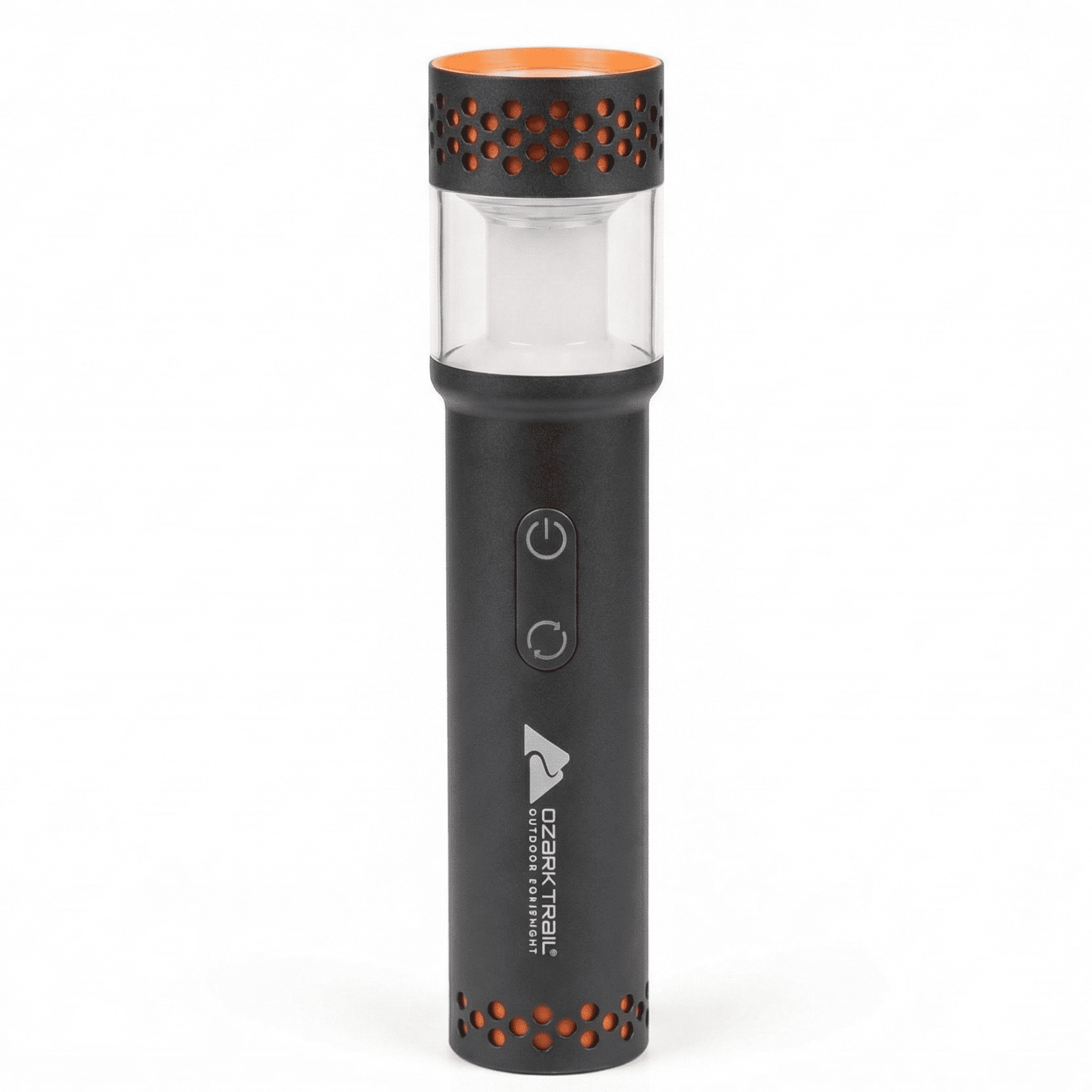 Ozark Trail Rechargeable LED Pocket Flashlight and Lantern, 1000 lm, IPX5 Water-Resistant, Black & Orange