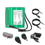 Rechargeable 12V 7900mAh Lithium Battery with Charger, Bare Leads Wire Battery Pack Compatible with 12V Devices RC Car,LED Strip,DIY,Electronic Organ,Optical Network Unit,CCTV Camera
