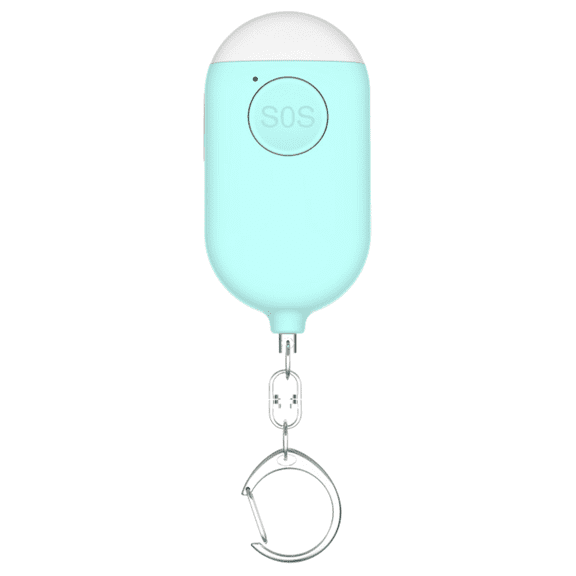 Rechargeable 130dB Personal Alarm Keychain with LED Light , Emergency Panic Button for Women's Self-Defense , Loud Safety Siren & Rape Whistle for On-the-Go Security-Blue