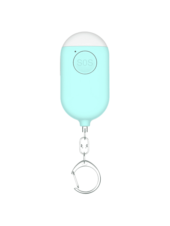 Rechargeable 130dB Personal Alarm Keychain with LED Light , Emergency Panic Button for Women's Self-Defense , Loud Safety Siren & Rape Whistle for On-the-Go Security-Blue