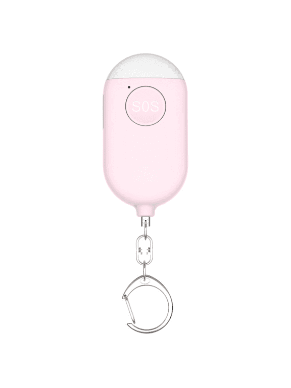 Rechargeable 130dB Personal Alarm Keychain with LED Light , Emergency Panic Button for Women's Self-Defense , Loud Safety Siren & Rape Whistle for On-the-Go Security-Pink