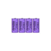 Rechargeable 16340 Battery 3.7V 2800mAh Battery for Streamlight, Headlights, Small Fan, Electronic Devices, Scooters, Doorbells, etc Purple