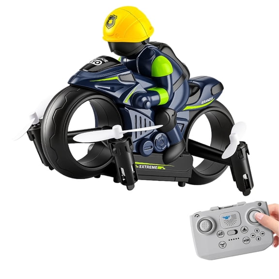 Rechargeable 2 in 1 Flying RC Car Drone, Dual Mode Stunt Toy with 24G Remote, Headless Mode, Altitude Hold, 360 Flip, LED Lights