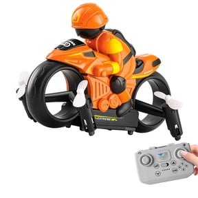 Rechargeable 2 in 1 Flying RC Car Drone, Dual Mode Stunt Toy with 24G Remote, Headless Mode, Altitude Hold, 360 Flip, LED Lights