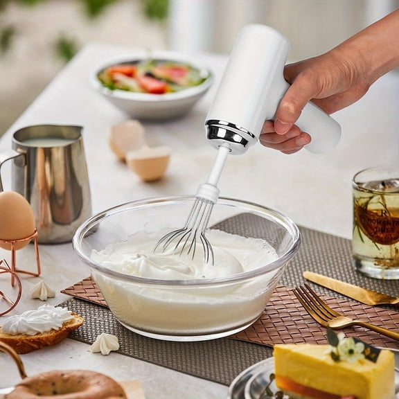 Rechargeable 3-Speed Hand Mixer - Multifunctional Kitchen Mixer, Essential Baking Tools, Perfect For Home Kitchen, Coffee Lovers And Bakers, Modern Kitchen Gadgets, Baking Supplies, Space Saving