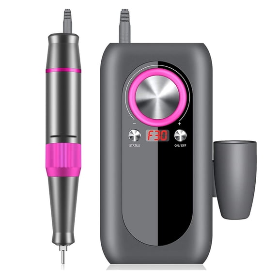 Rechargeable 35000RPM Nail Drill Rig HD LCD Display, Nail Master Nail Art, Portable Nail Drill Milling Machine, Grinding Head Kit