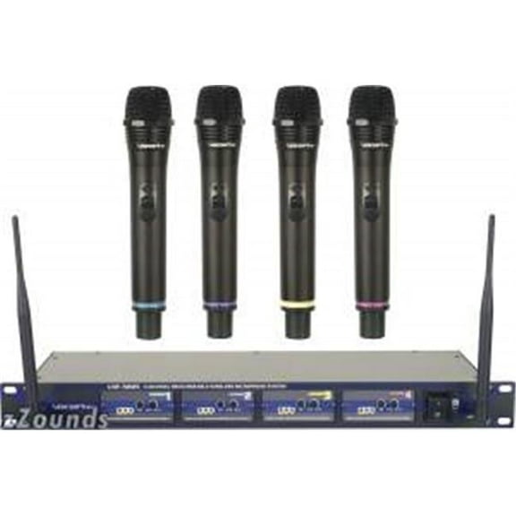 Rechargeable 4 Channel Wireless Microphone System