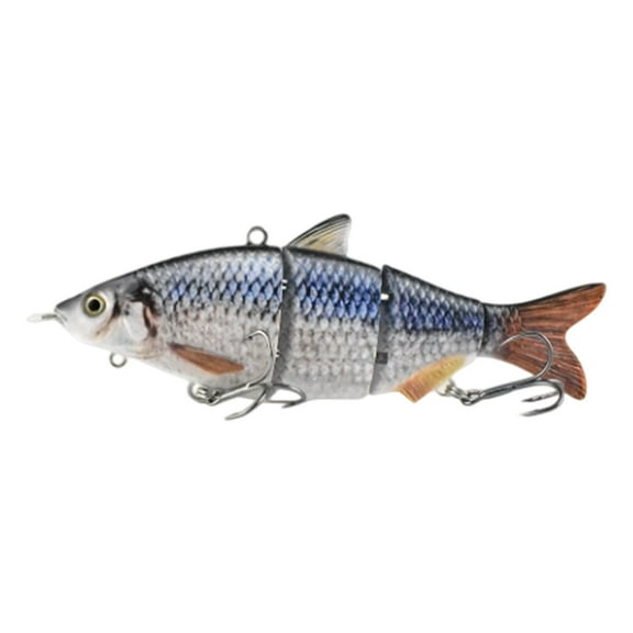 Rechargeable 4-Segment Robotic Swimallurement Lure 15.5cm 53.8g with Light & Indicators for Pike Fishing