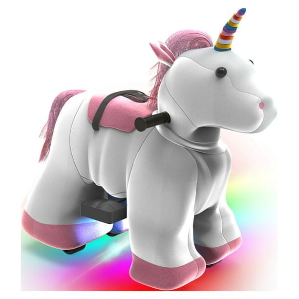 Rechargeable 6V/7A Plush Animal Ride On Toy for Kids (3 ~ 7 Years Old) With Safety Belt Unicorn