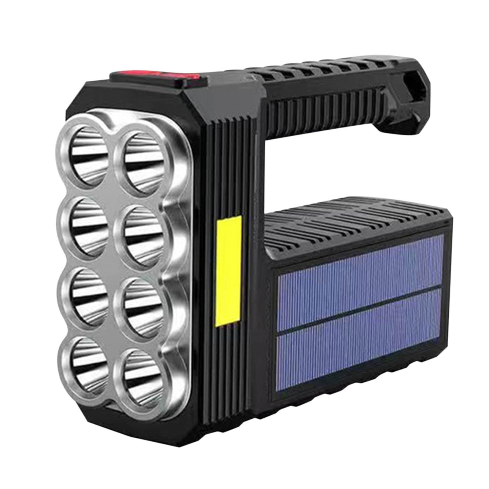 Rechargeable 8 LED Handheld Solar Flashlight With COB Sidelight High Lumens 3 Modes Searchlight Portable Lightweight Waterproof Spotlight For Fishing Outdoor-Summer Savings