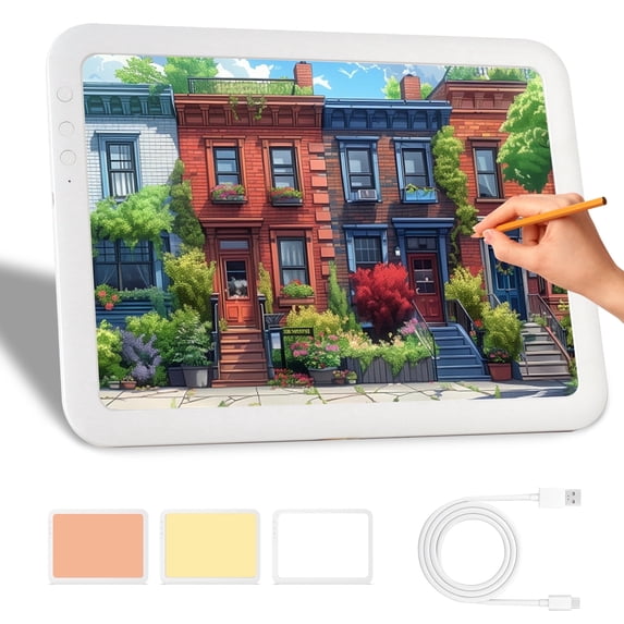 Rechargeable A3 LED Light Box for Tracing, Acrylic TOHETO Wireless Lightbox Drawing Light Table Light Pad Light Copy Board for Artists Sketching,