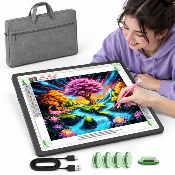 Rechargeable A4 Light Pad With Carry Bag Forting Ultra Bright Tracing Box Drawing Wireless Lightbox And Cordless Artd (black)