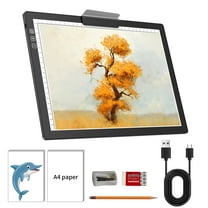 Rechargeable A4 Portable Light Board, with Built-in Stand & Clip,6 Levels of Brightness Light Box for Diamond Painting，Tracing,Light Box for Drawing,Sketching,Animation,X-ray