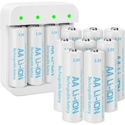 Rechargeable AA Batteries 12 Pack,1.5V 3600mWh Rechargeable Double A Battery Lithium with Charger