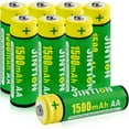 Rechargeable AA Batteries, 1500mAh High Capacity Double A Batteries 1